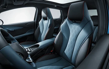 Vegan leather integrated seats
